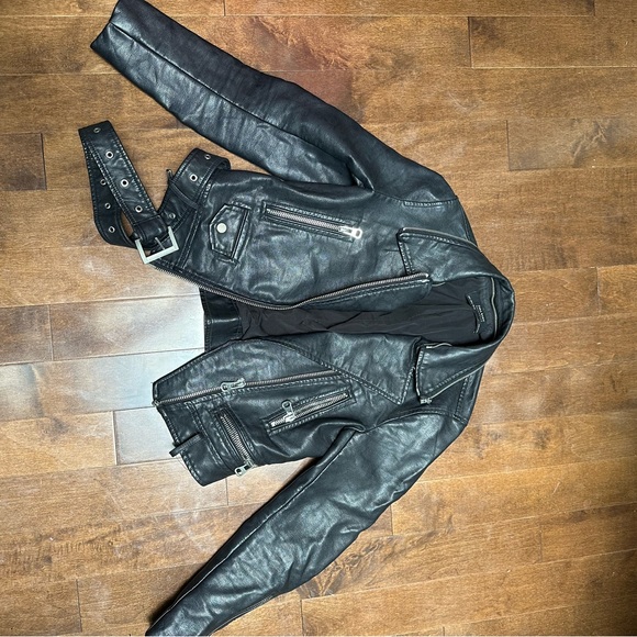 Zara Basic black leather jacket - Picture 4 of 5